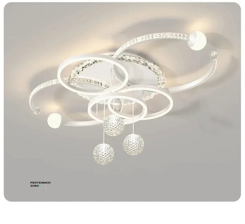 Modern Minimalist LED Ceiling Light Personalized Creative Ring Living Room Lights Gold Atmosphere Bedroom Study Chandelier