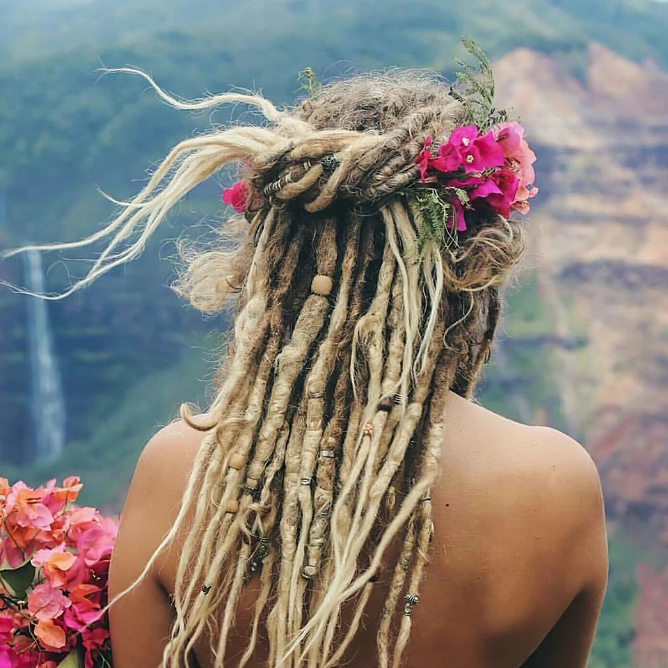 Synthetic Cheap Dreadlocks Hair Extensions For Women 18 Inch Full Hand-made Permanent Dread Loc Extension For Men 5 10 Strands