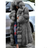 Women Solid Plush Warm Cardigan Coat Autumn Winter Faux Fur Large Coat Women's Casual Long Sleeve Hooded Faux Fur Coat
