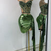 Sparkly Red Diamonds Asymmetrical Two Pieces Dress Design 2025 Women Sexy Strapless Top Skirt Suits Dance Performance Outfit