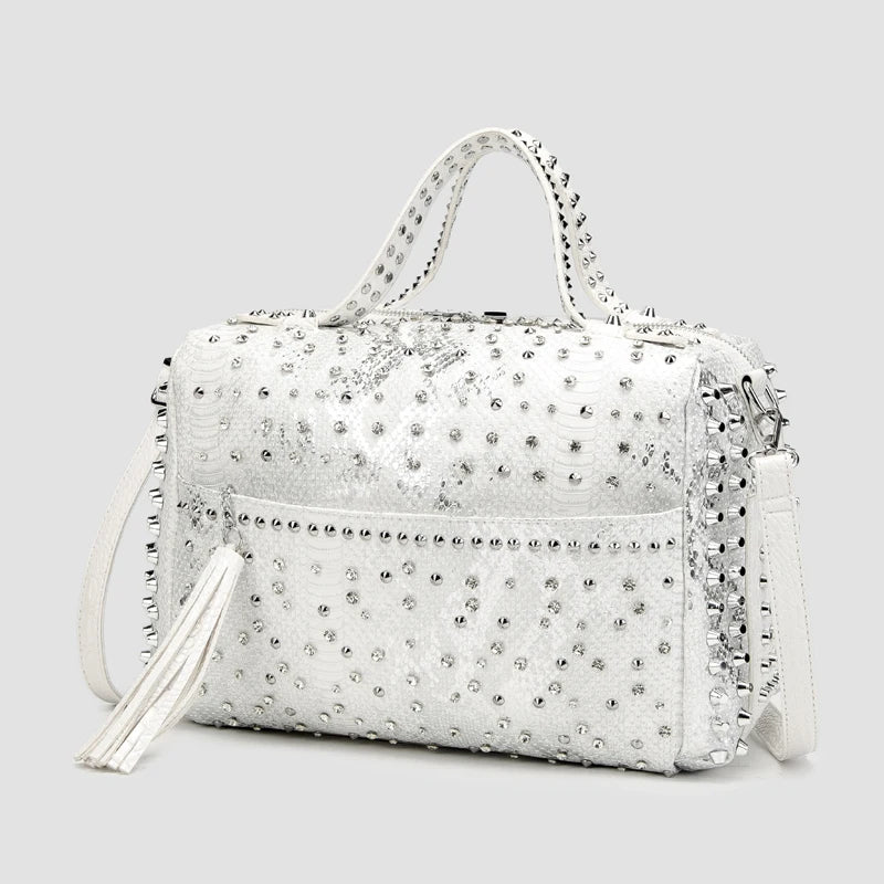 Women's bag luxury designer purses and handbags Shoulder bags vintage Rivet tote bag for women Large capacity travel bag purse