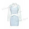 Spring Elegant Vintage Knitted Suits Women Even Party Clothing Korean 3 Piece Dress Set Office Lady Sweater Vest + Mini Skirt