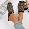 Women Slippers Summer 2025 New Luxury Brand Slippers Lightweight Round Head Shoes Water Diamond Large Flat Sandals Slides Women
