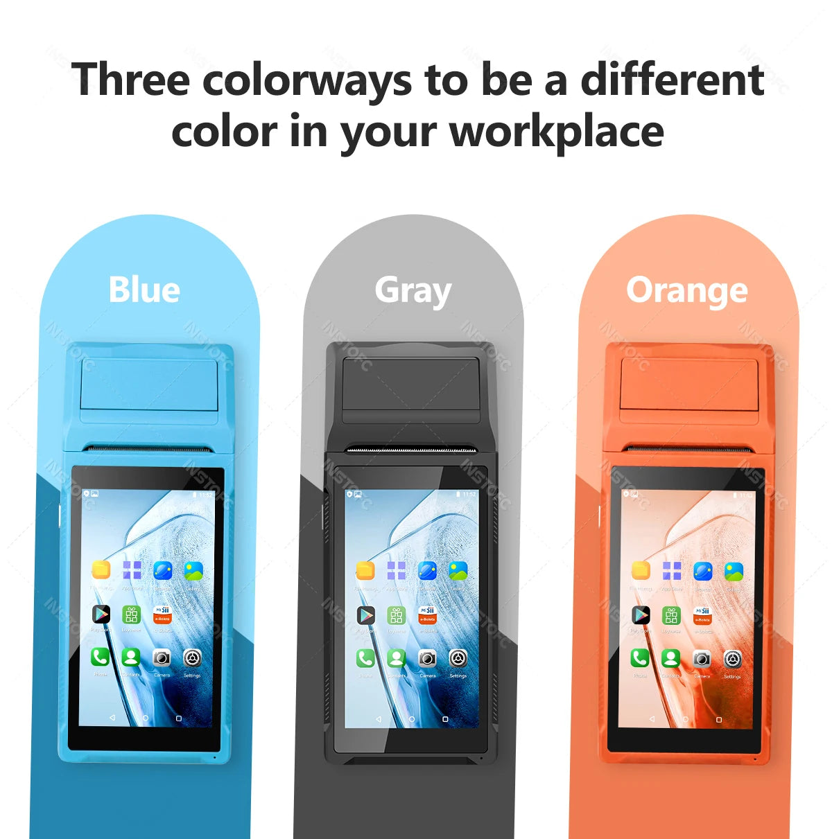 Handheld POS Receipt Printer for Android 8.1 1D 2D QR Barcode Scanner PDA Terminal Support 3G WiFi Touchscreen 58mm Width