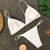 Bikini 2025 New Women's Split Solid Color Adjustable Size Swimsuit