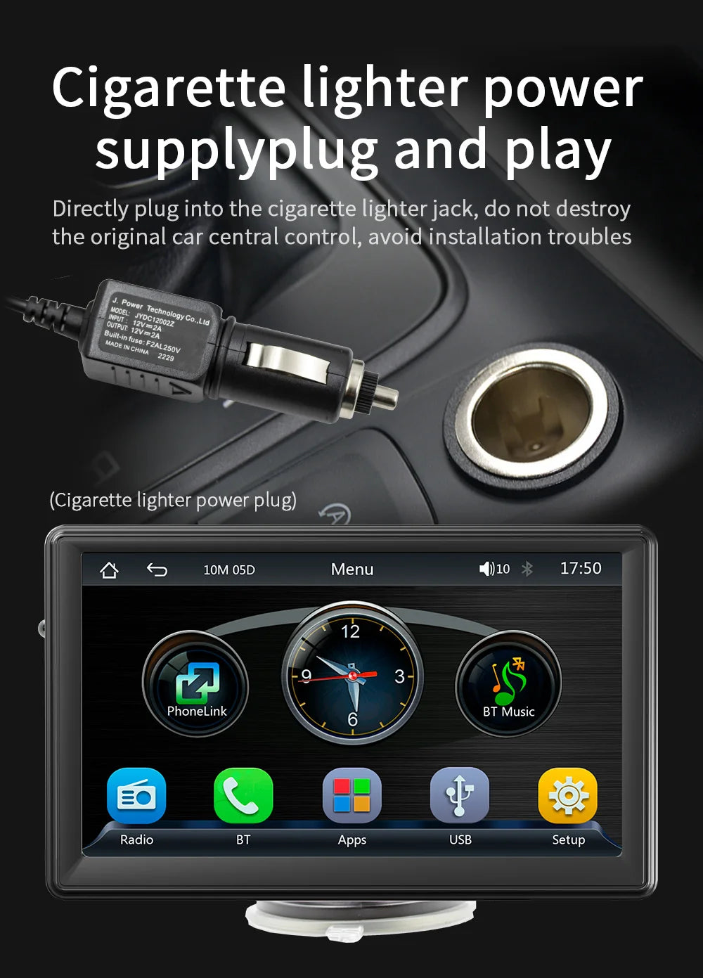 7" Screen Car Monitor Radio Wireless Carplay Android-Auto Bluetooth FM Transmitter Touch Screen Multimedia Video Player B500W
