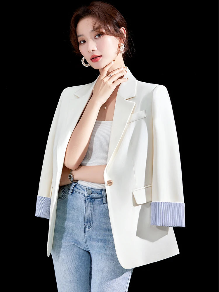 HIGH QUALITY Fashion 2020 Design Blazer Jacket Women's Green Black Blue Solid Tops For Office Lady Wear Size S-4XL