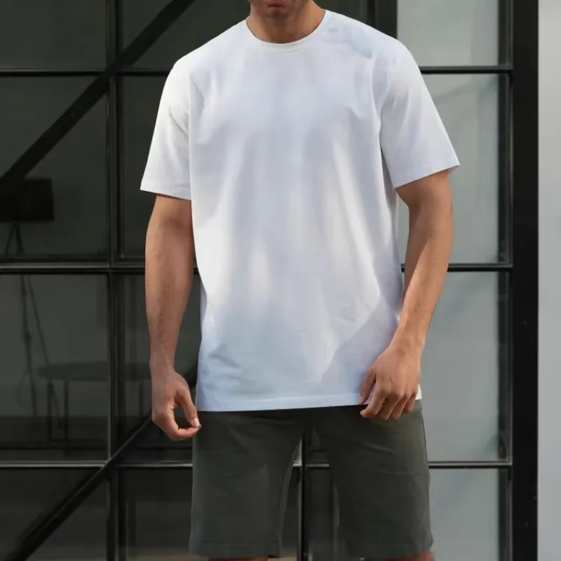 T shirt for men 2026 Summer Men's clothing football tops sports Basic Short sleeve Printed T shirts Y2k oversize Graphic t shirt