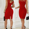 Women Party Dress Geometric Print Sleeveless 2024 Y2k High Waist Dress Summer Vestidos Bandage Party Bodycon Dresses Sexy