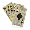 SKEDS Fashion Women Men Sparkling Full Crystal Poker Brooch Pins Special Design Unisex Fashion Metal Rhinestone Jewelry Gift