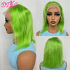 Blue Bob Wigs Human Hair 13x4 HD Lace Frontal Wig Human Hair Pre Plucked 180% Density Straight Short Blue Bob Wigs for Women