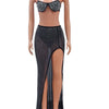 High Waist 2 Piece Bikini Set With Cover Up 2022 Swimsuit Women Print Sleeveless Bathing Suit Beachwear Swimming Biquini New
