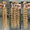 Maxine Highlight Blonde 613 Deep Wave Human Hair Bundles P27/613 Blonde Curly Weave Bundles Deep Wave Colored Bundles Human Hair
