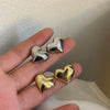 925 Sterling Silver Vintage Gold Round Earrings For Women Trendy Earring Jewelry Prevent Allergy Party Accessories Gift