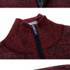 Men's Fleece Thicker Sweater Half Zipper Turtleneck Warm Pullover High Quality Male Slim Knitted Wool Sweaters For Spring