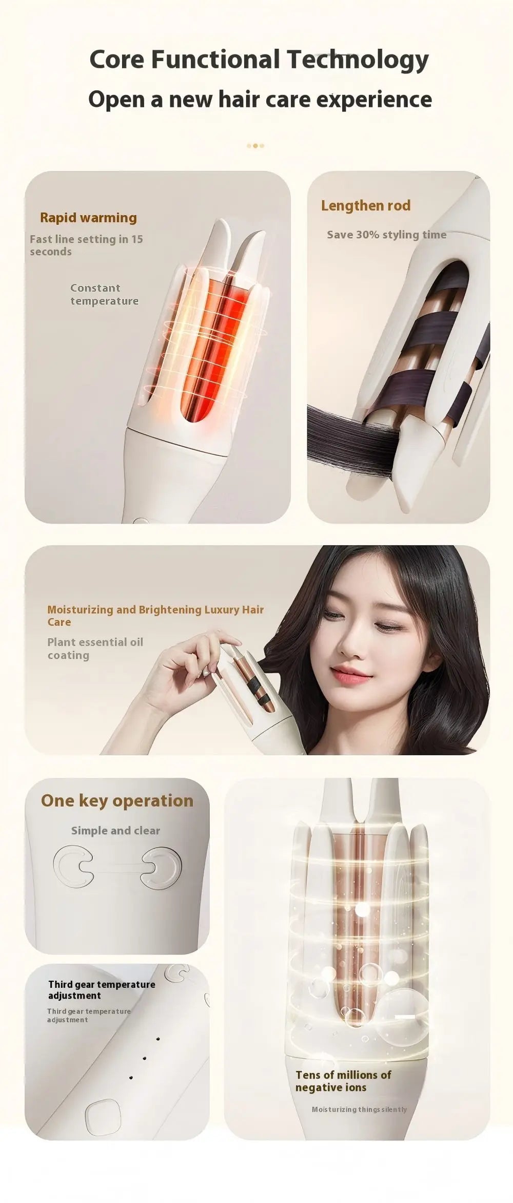 Fully automatic curling iron 32mm automatic rotating ceramic curling iron professional curling iron curling iron