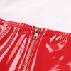 Sexy Women Skinny Dress with Suspender Garters Wetlook Faux Leather Sleeveless Zipper Short Party Dress Shiny Night Club Clothes