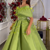 Customized Elegant High Quality Off-the-shoulder Ball Gown Anke Length Evening Dresses Formal Ocassion  S black girl