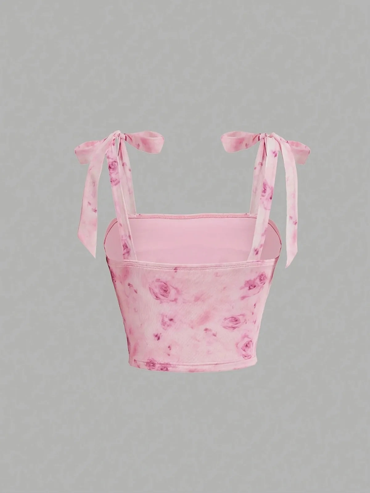 Solid Tie Shoulder Ruched Wide Strap Slim Fit Crop Top for Women Summer 2025 Y2K Clothes Pink Backless Cami Top Streetwear