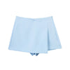 Willshela Women Fashion Solid Asymmetrical Side Zipper Skirts Shorts Vintage High Waist Female Chic Lady Shorts