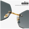 Hexagon Rimless Sunglasses Square Women Retro Men Sun Glasses Brand Designer Eyewear UV400 Shades Oculos Female Gafas