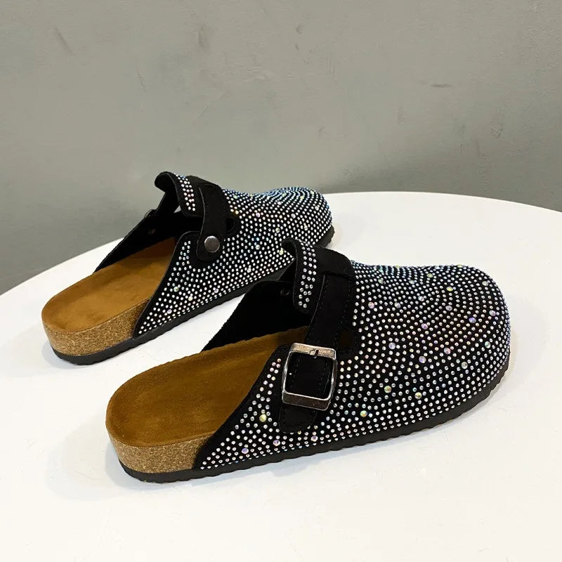 Crystal Chunky Outdoors Slippers Shoes Summer Clogs Woman House Slippers Pantofle Luxury Slides Med Beach Designer Flip Flops