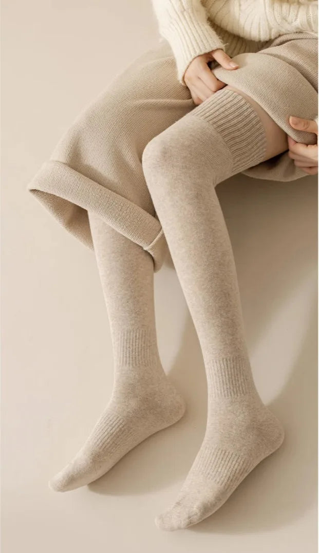 New Women Black White Knee High Lolita Socks Lady Female Over Knee Cute Long Sock Solid Color Stockings For Women