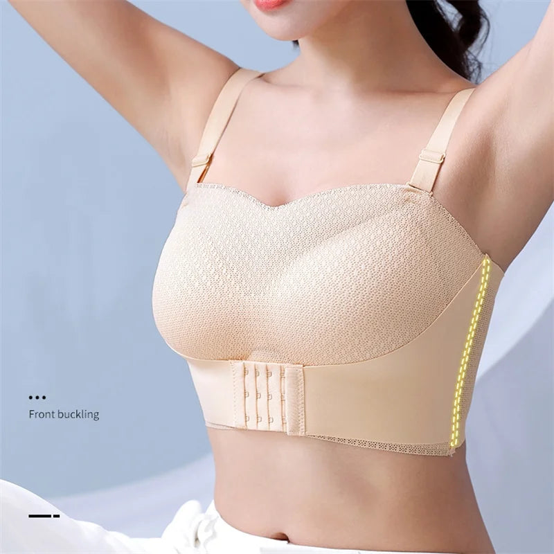 Sexy Push Up Bra Front Closure Strapless Underwear for Women Plus Size Invisible Brassiere Wireless Breathable Female Lingerie