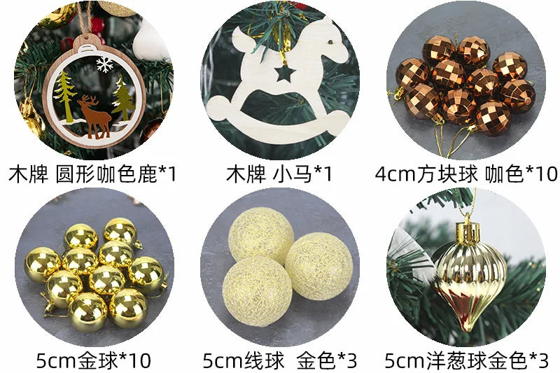 45/60cm DIY Christmas Tree With LED Light Mini Desktop Tree Christmas Decoration New Year Gift Home Christmas Ornaments