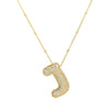 Cubic Zirconia Gold Plated  Bubble Alphabet Letter Necklace Monogram Necklace Balloon Initial Necklace Gifts for Women Girls