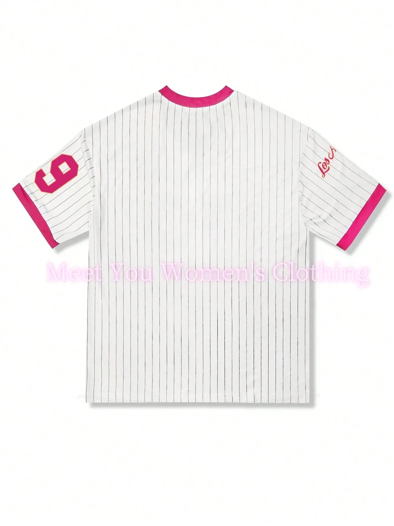 Women Los Angeles Number 79 Print V-Neck Short Sleeve T-Shirt Summer Graphic Tee Baseball Jerseys Stripe Oversized Sport T-Shirt