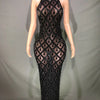 Sparkly Rhinestones Sleeveless Long Dress Elegant Dark Mesh Celebrate Evening Wedding Prom Gown Birthday Dress Photograph Wear