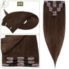 TESS 7Pcs/Set Human Hair Clip In Hair Extensions Natural Extension 14"-24" Full Head Blonde Human Hair Clip Ins Remy Hair Pieces