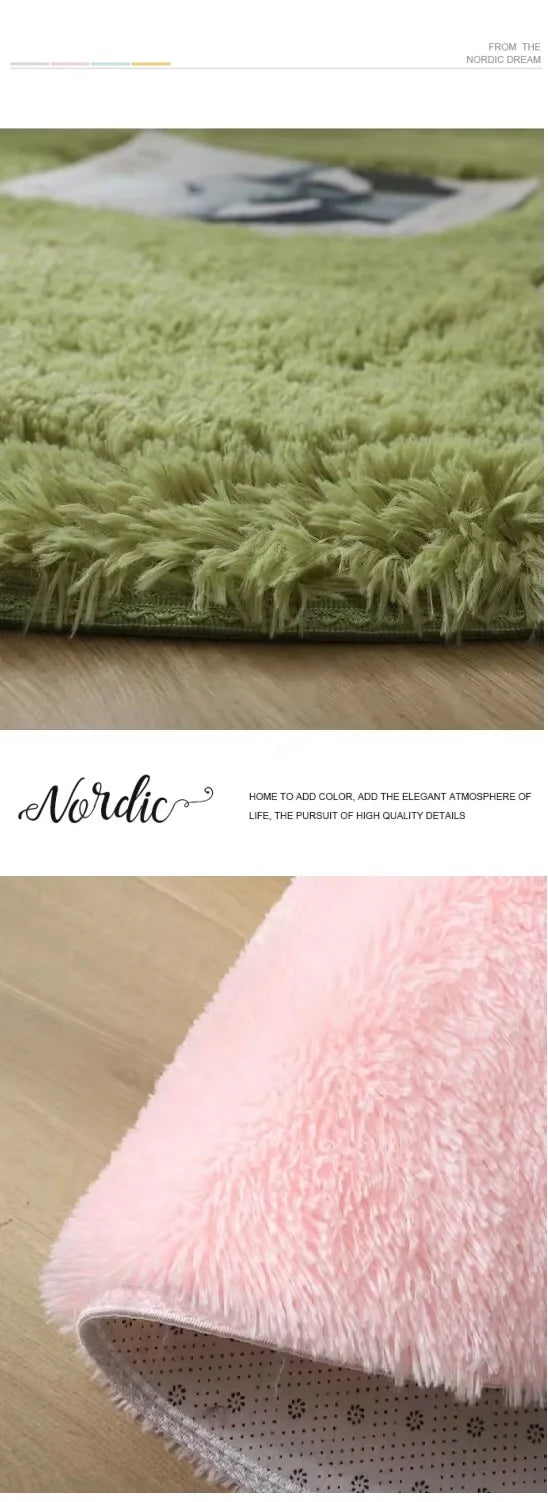 Plush round carpet living Room Decoration Children's Bedroom fluffy white carpet non-slip blanket bedside design Room play mat