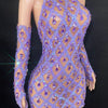 High Quality Sparkling Rainestone Sexy Bodycon Mini Dress Birthday Celebrate Evening Party Dress