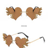 Rimless Sunglasses Women Luxury Brand Rhinestone Sun Glasses Ladies Cute Heart Shape Punk Party Eyewear очки від сонця женские