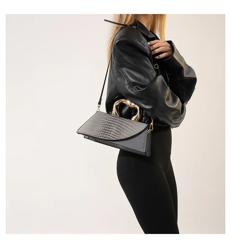Solid Alligator PU Shoulder and Crossbody Bags Personality Designer Style High Quality Hand Bags for Women 2024 Fashion Hot Sale