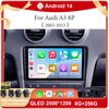 For Audi A3 8P 2003-2013 Android 14 RS3 Sportback 2Din CAR Multimedia Carplay Video Player Stereo Radio WIFI 4G DSP Navigation