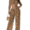 Sexy see through lace up vacation jumpsuits women summer body party club outfits streetwear womens jumpsuit Wide leg pants sets