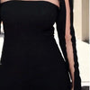 Yeezzi Female Fashion Sexy Mesh Split-Joint High Neck T-Shirts 2024 New Spring Long Sleeves Solid Color Skinny Tops For Women