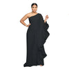 Sexy Chic Women One Shoulder Jumpsuit Chiffon Long Sleeve Prom Party Clothes Designer One Piece Ruffles Rompers 2023