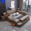 Linlamlim Luxury King Size Genuine Leather Bed / Tech Smart Bed / Multifunctional Ultimate Beds / Massage Bed with USB,Projecter