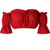 crop tops women 2019 summer lantern sleeve sexy strapless beach tops  red black white ruched crop top tank top croptop