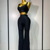 Women Sexy Bandage Crop Top Pant Set Evening Party Club Luxury Birthday High Street Fashion Elegant Luxury Birthday Outfit ﻿