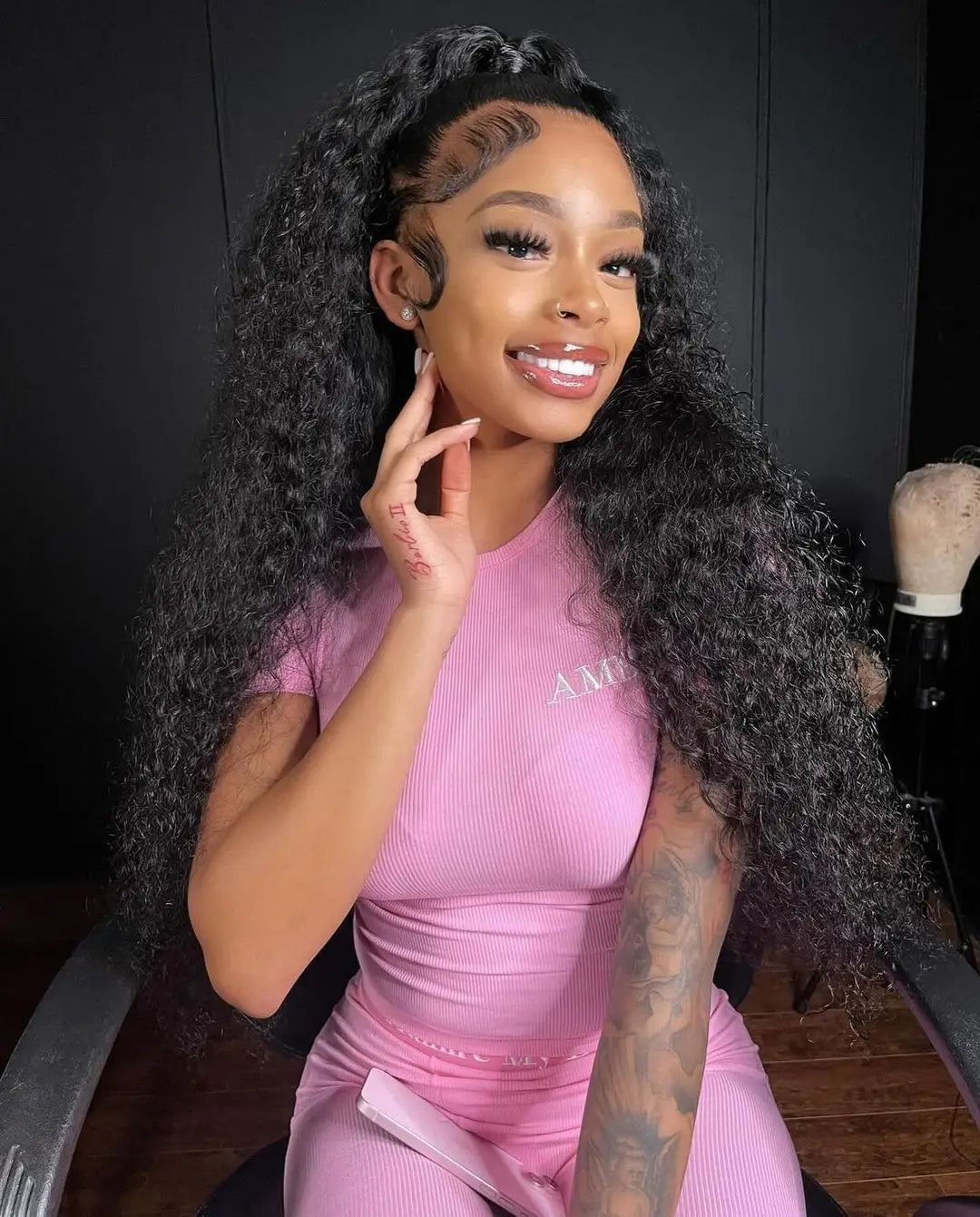 Snwprin 360 HD Full Lace Curly Human Hair Wigs Preplucked 13x6 Lace Frontal Wig Deep Wave Glueless Human Hair Ready To Wear 30In