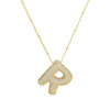 Cubic Zirconia Gold Plated  Bubble Alphabet Letter Necklace Monogram Necklace Balloon Initial Necklace Gifts for Women Girls