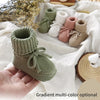 Infant Baby Shoes Cotton Knitted Newborn Girl Boy Boots Fashion Solid Warm Toddler Kid Slip-On Bed Shoes Handmade 0-18M Footwear