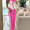 Spring Summer Sleeveless Suit Fashion Print Two Piece Sets Women Sexy V-neck Button Metal Sling Top & Wide Leg Pants Outfits