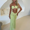Weird Puss Elegant Women 2piece Set Sexy See Through Thin Tierred Y2K Seashell Tube Top+Wrapped Bandage Skirts Matching Clubwear