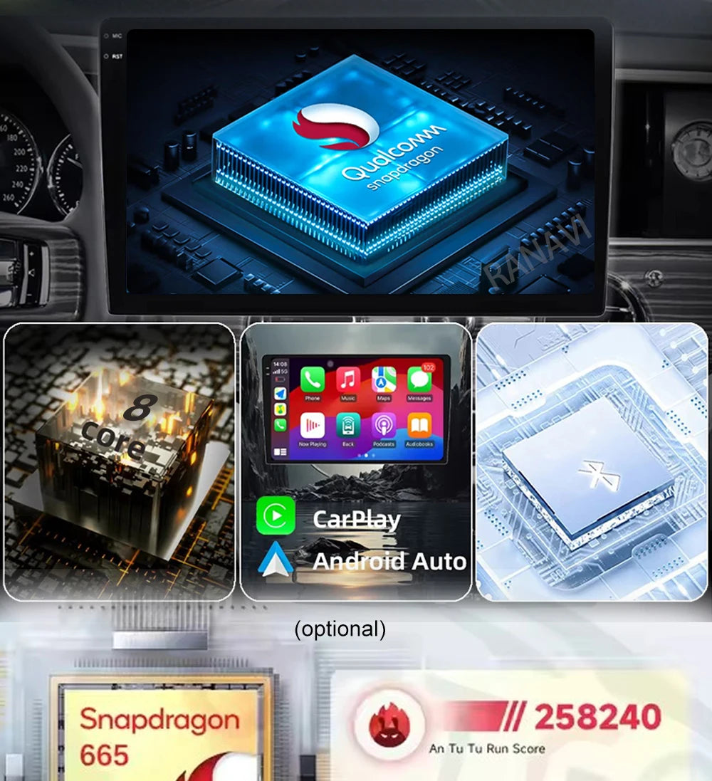 Android 14 Car Radio For Toyota RAV4 5 XA50 2018 - 2023 Multimedia Video Player Navigation GPS 2Din Carplay Auto 4G WIFI QLED BT